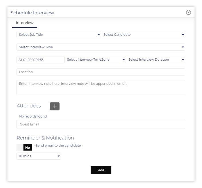 Schedule interview